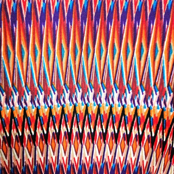 Womens XXL High Low Top Tunic Zig-Zag Multicolor 3/4 Sleeve Comfortable Casual - Picture 6 of 8